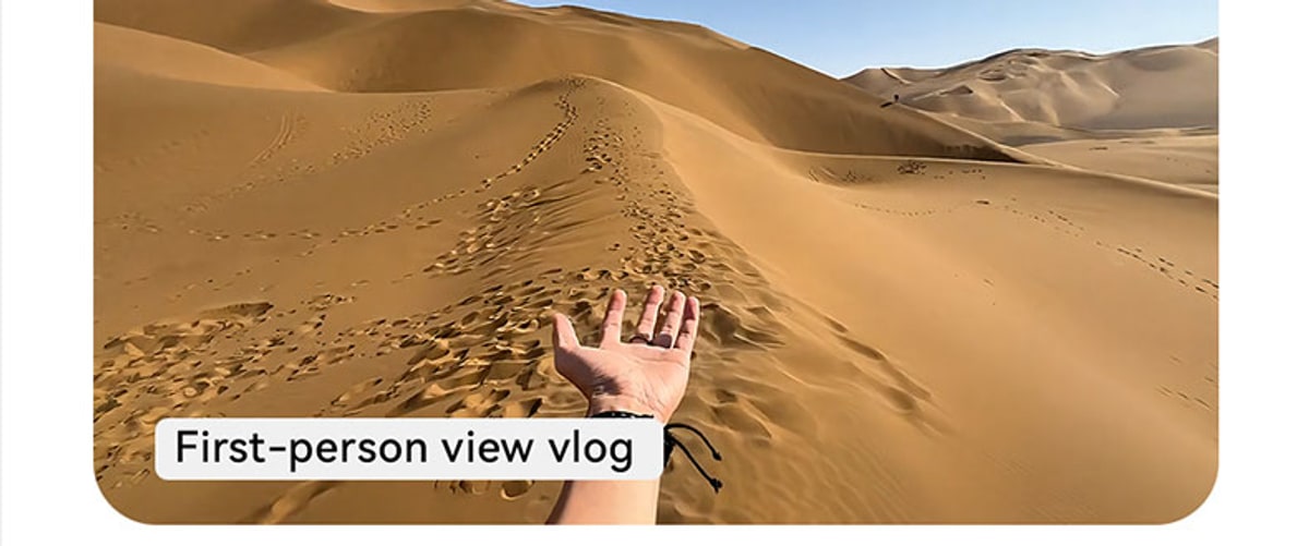 First-person travel content recorded hands free